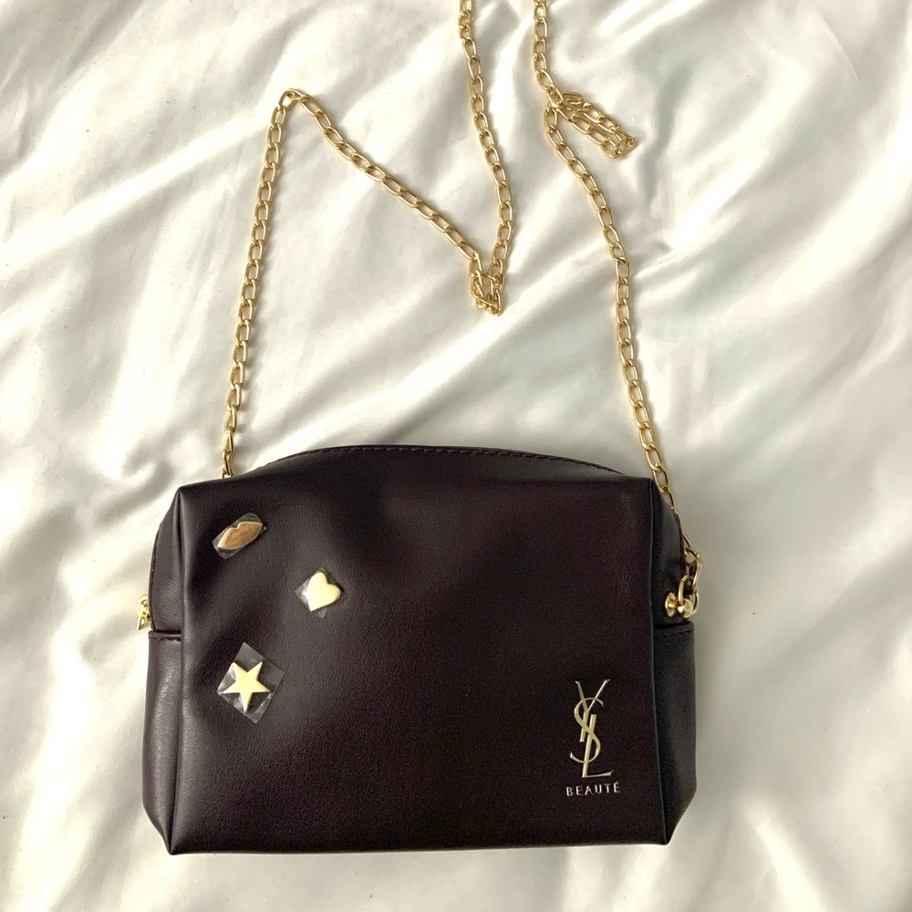 YSL beaute cosmetic bag converted into crossbody bag